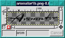 'Aromator' semitransparent, in editor