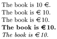 Eurosymbol unter LaTeX