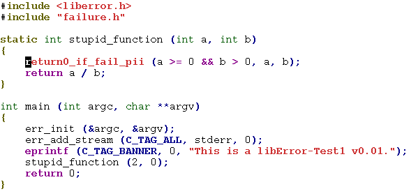 liberror with assertion macros