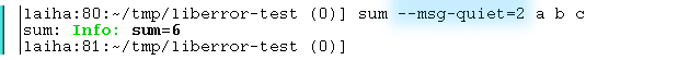 setting quiet level of error library