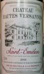 Château Hautes Versannes Saint Emilion 2000