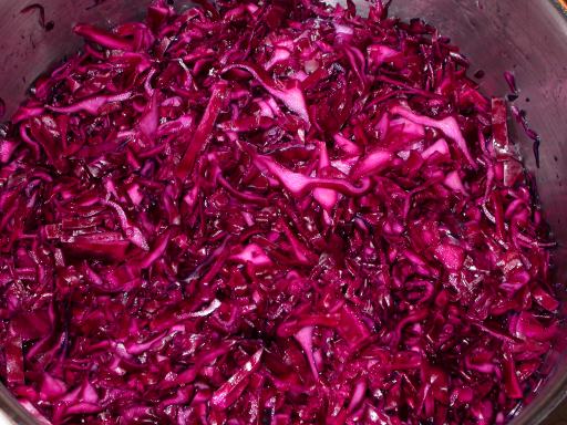 Rotkohl, kleingeschnitten