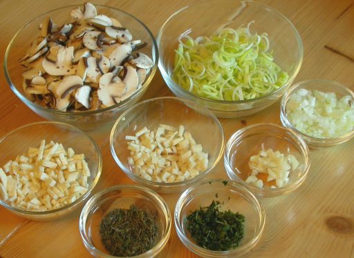 chopped ingredients